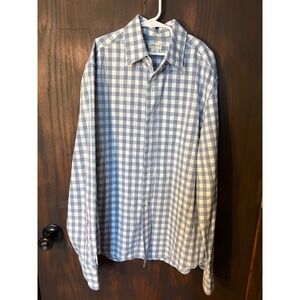 Crewcuts Boys Blue White Gingham Check Button Down Shirt Size 16 Long Sleeve